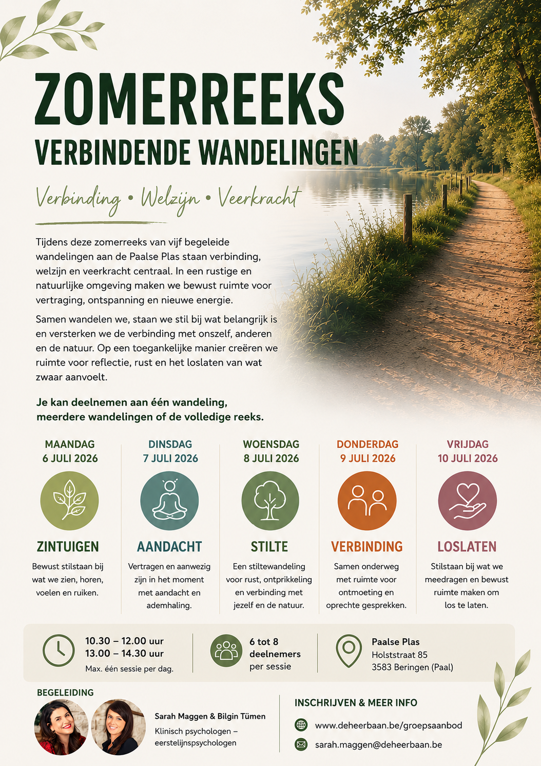 Flyer Zomerreeks Verbindende Wandelingen